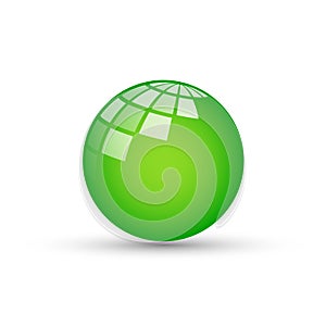 Globe logo and report icon in green wold element icons symbol logo design on white background