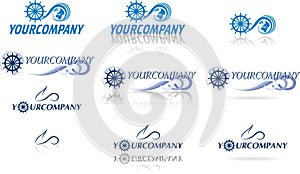 Globe logos for yachting and air travel photo