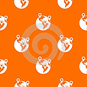 Globe and map pointers pattern seamless