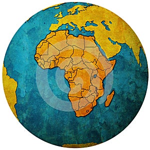 globe map with political map of africa