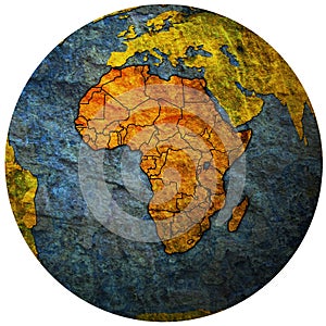 globe map with political map of africa