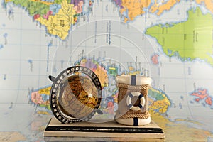 Globe, Map and Travel Around the World