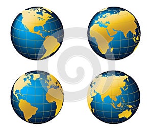 Globe map of the world