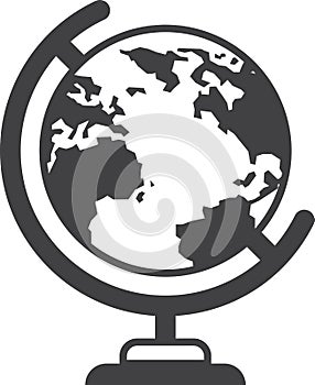 Globe model illustration in minimal style