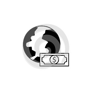 globe and money icon. Element of web icon for mobile concept and web apps. Isolated globe and money icon can be used for web and m