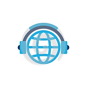 Globe Music Logo Icon Design