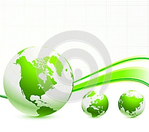 Globe on Nautre Green Background