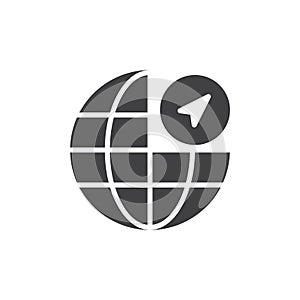 Globe navigation icon vector