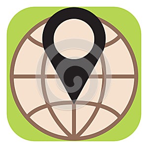Globe navigation, icon