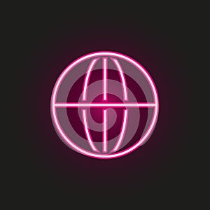 globe neon style icon. Simple thin line, outline vector of web icons for ui and ux, website or mobile application