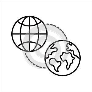 Globe and network icon metaverse related vector