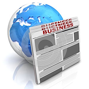 Globe with newspaper