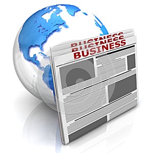 Globe with newspaper