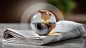 Globe on newspaper image