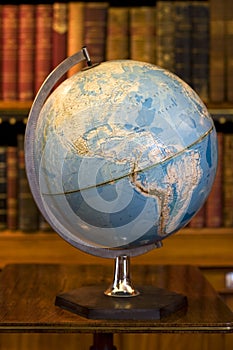 Globe in old library