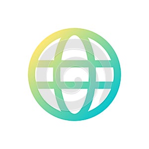 Globe pixel perfect gradient linear ui icon