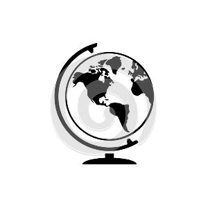 Globe and plane travel icon. One of set web icons