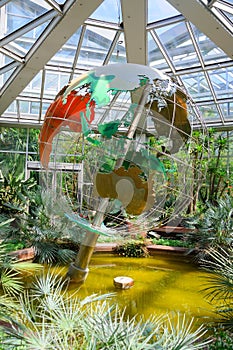 A globe (planet maket) in Palmen Garten, Frankfurt am Main, Hess