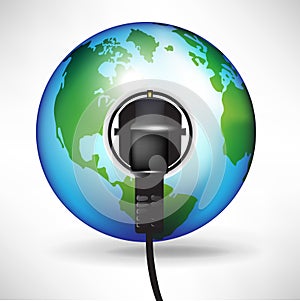 Globe with plug in power outlet