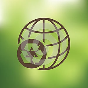 globe with recycle symbol. Vector illustration decorative design