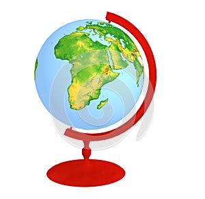 Globe on red stand