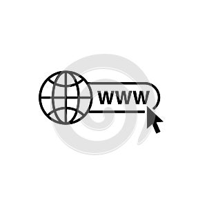 Globe related outline icons. Web apps. Thin line vector icons for website design and development, app development