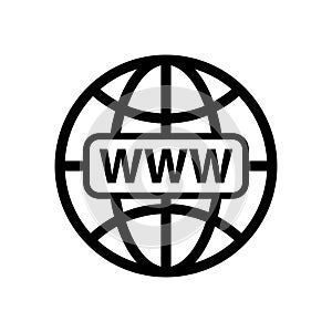 Globe related outline icons. Web apps. Thin line vector icons for website design and development, app development