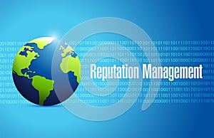 globe reputation management sign illustration