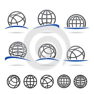 Globe set. Vector