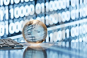 Globe sphere front the screen