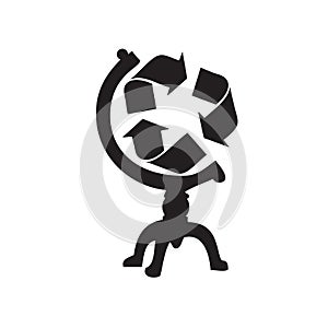 Globe stand recycling symbol