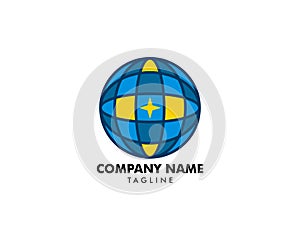 Globe with Star Logo Template Illustration Design