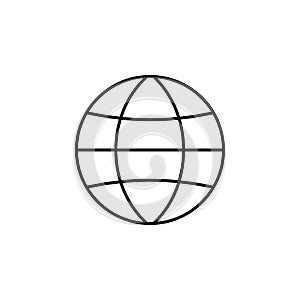 Globe station line icon, world and earth