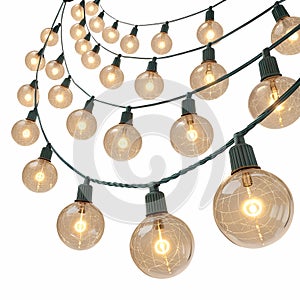 A globe string light setup for a cozy ambiance.