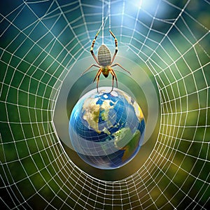 Globe Suspended in Spider Silk