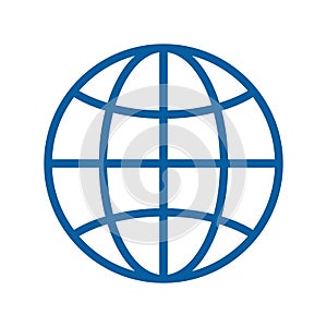 Globe thin line icon. Vector illustration. Internet, traveling, geography, communications, technology subjects