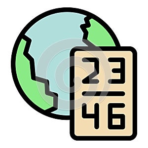 Globe time zone icon vector flat
