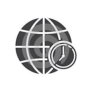 globe with timezone concept icon. Vector illustration decorative design