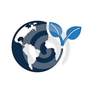 Globe tree vector logo