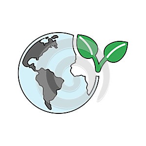 Globe tree vector logo