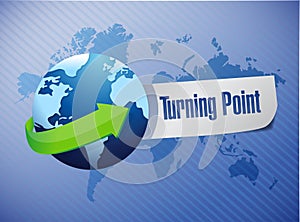 Globe and turning point illustration