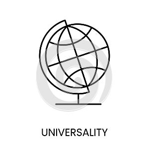 Globe Universality, linear icon in vector
