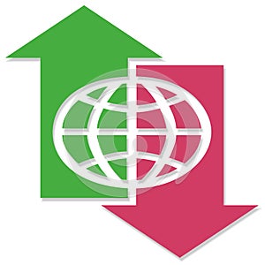 Globe Up Down Arrows