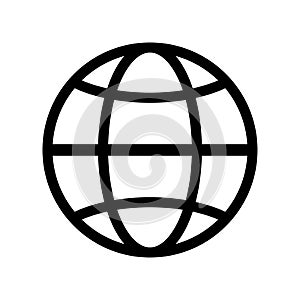 Globe vector icon. Web icon. Go to web sign. Internet access sign. Vector illustration