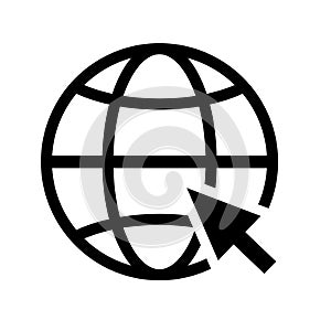 Globe vector icon. Web icon. Go to web sign. Internet access sign. Vector illustration