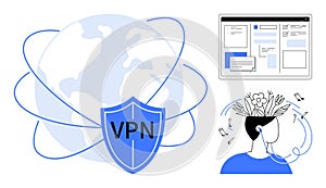 Secure Internet Access Through VPN and Creative Digital Freedom Concept