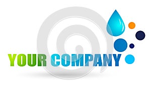 Globe Water drop logo concept of water drop with world save earth wellness symbol icon nature drops elements vector design