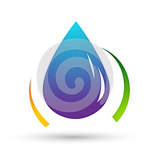 Globe Water drop save logo concept of water drop with world save earth wellness symbol icon nature drops elements vector design