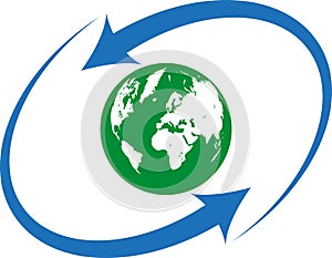 Globe and waves, globe logo, earth background, earth logo, ecology and environment, backdrop