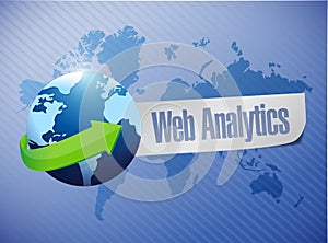 Globe web analytics illustration design